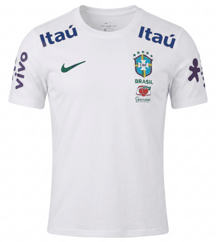 Camisa Brasil 2026/27 Treino Patrocínios - Torcedor Masculina - Branca