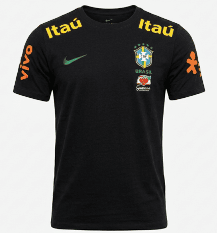 Camisa Brasil 2026/27 Treino Patrocínios - Torcedor Masculina - Preta