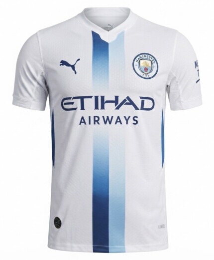 Camisa Manchester City 2026/27 - Torcedor Masculina - Branca - Azul