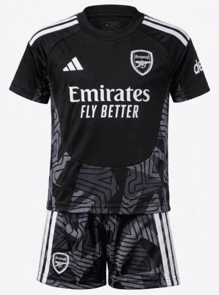 Kit Infantil Arsenal FC 2026/27 Goleiro - Preto Cinza