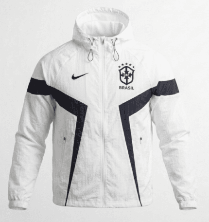 Jaqueta Cortavento Brasil 2026/27 - Masculina - Branca - Preta