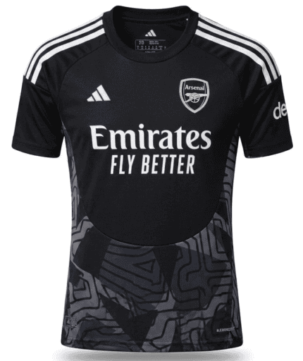 Camisa Arsenal FC 2026/27 Goleiro - Torcedor Masculina - Preta Cinza