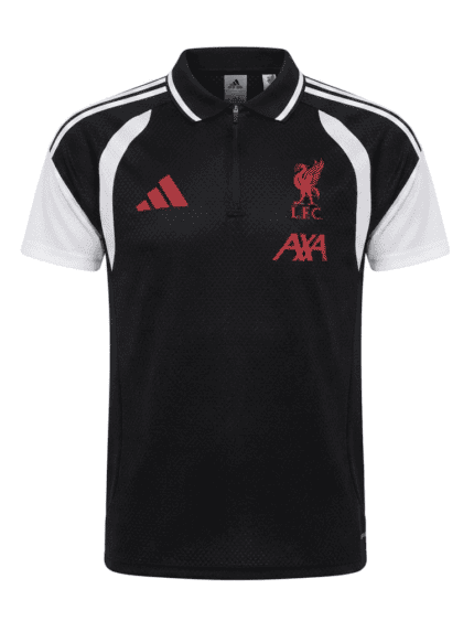 Camisa Liverpool 2026/27 Polo Viagem - Jogador Masculina - Preta - Branca