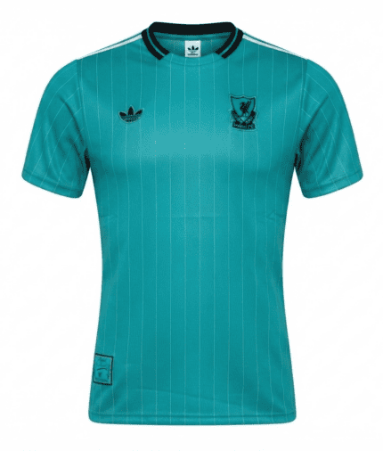 Camisa Liverpool 2025/26 Terrace Icons - Jogador Masculina - Preta - Azul - Verde