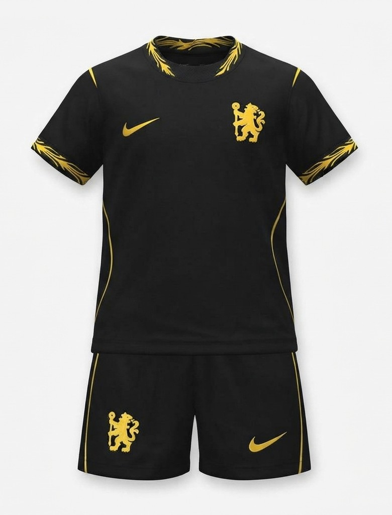 Kit_Infantil_Chelsea_FC_202627_Away_II_Preto_Amarelo