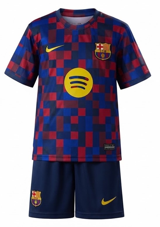 Kit_Infantil_FC_Barcelona_202627_Pré-Jogo_Vermelha_Azul