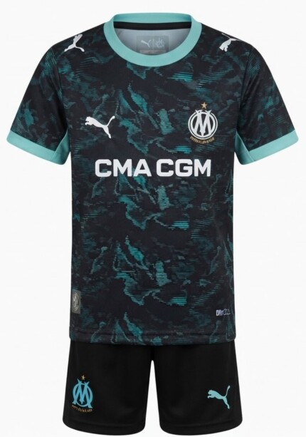 Kit Infantil Olympique de Marseille2026/27 Away II - Preto - Azul