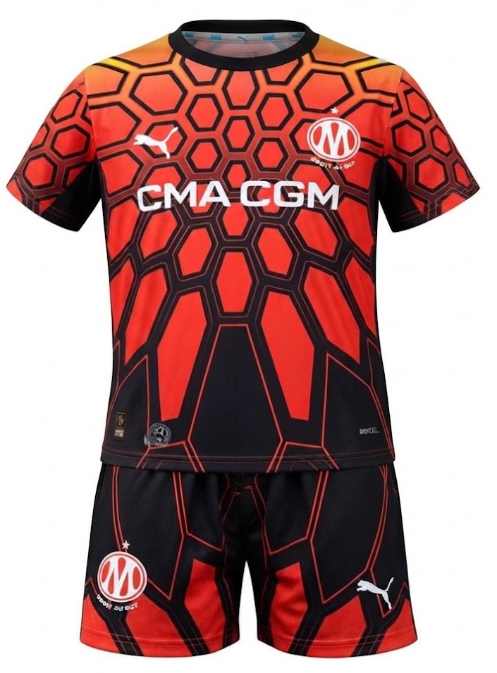 Kit_Infantil_Olympique_de_Marseille_202627_Goleiro_Laranja_Amarelo_Preto