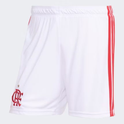Calção Shorts Flamengo 2026/27 Home I - Torcedor Masculino - Branco - Vermelho