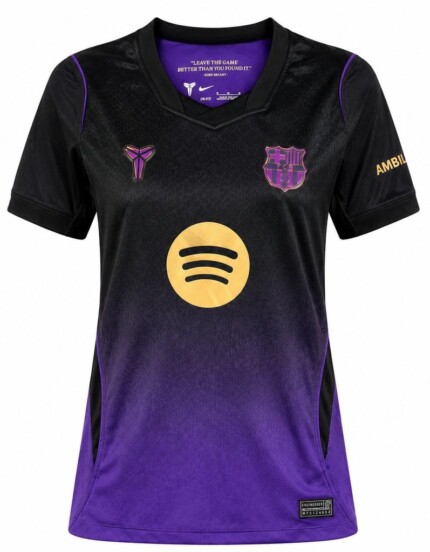 Camisa FC Barcelona 2026/27 Kobe Bryant Away II - Torcedor Feminina - Preta - Roxa