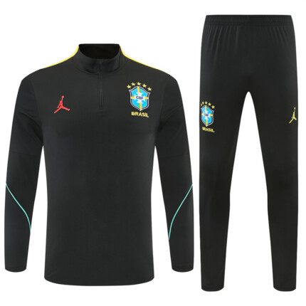 Conjunto Brasil 2026/27 Blusão e Calça de Treino Jordan - Preto