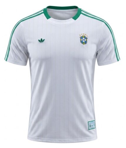 Camisa Brasil 2026/27 Terrace Icons - Torcedor Masculina - Branca - Verde