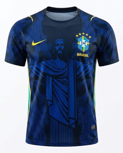 Camisa Brasil 2026/27 Cristo Redentor - Torcedor Masculina - Azul - Preta