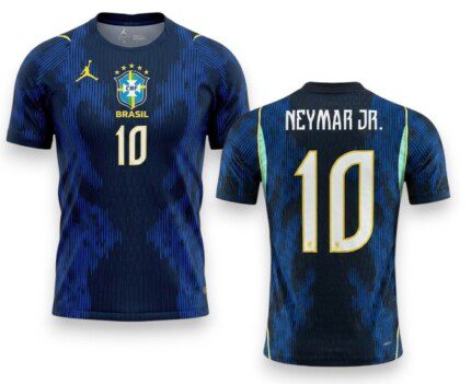 Camisa Brasil 2026/27 Neymar Jr #10 - Jogador Masculina - Azul - Preta