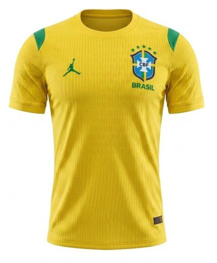 Camisa Brasil 2026/27 Treino - Jogador Masculina - Amarela - Verde