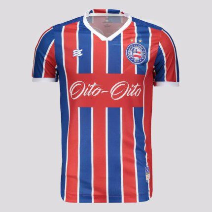 Camisa Bahia 1988 Esquadrão Oito-Oito - Retrô Masculina - Vermelha - Azul