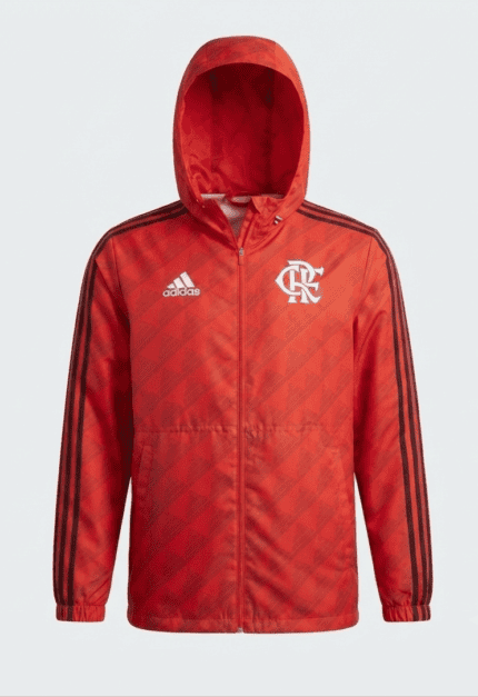 Jaqueta Corta Vento Capuz Flamengo 2023/24 - Vermelho Preto
