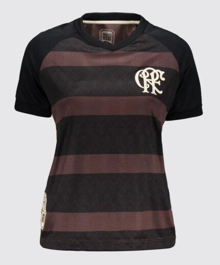 Camisa Flamengo 2025/26 Consciência Negra Diamante - Torcedor Feminina - Preta Marrom