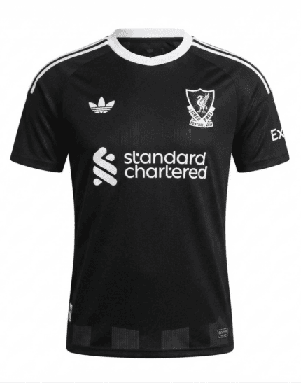 Camisa Liverpool 2025/26 Goleiro - Jogador Masculina - Preta - Branca