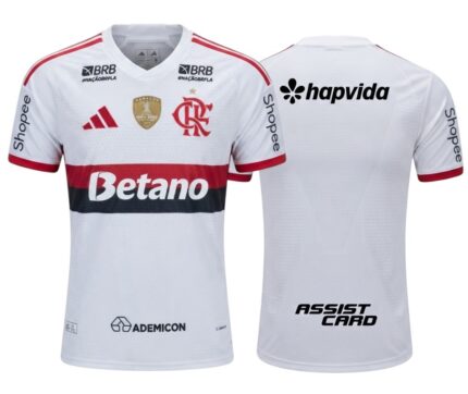 Camisa Flamengo 2026/27 Patch Campeão Libertadores - Patrocínios - Jogador Masculina - Branca