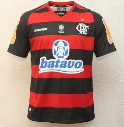 Camisa Flamengo 2010 Olympikus - Retrô Masculina - Vermelha Preta (Rubro-Negra)