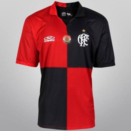 Camisa Flamengo 2012 Centenário/100 Anos (Papagaio Vintém) - Retrô Masculina - Vermelha Preta