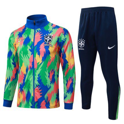 Conjunto Brasil 2025/26 Jaqueta e Calça de Treino Carnaval - Azul - Verde