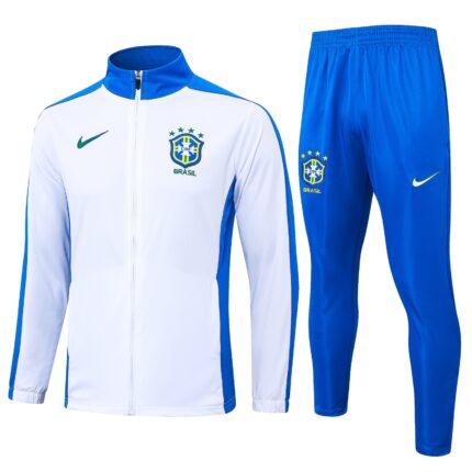 Conjunto Brasil 2024/25 Jaqueta e Calça de Treino - Azul - Branco