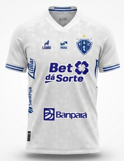 Camisa Paysandu 2026/27 Patrocínios - Torcedor Masculina - Branca Azul