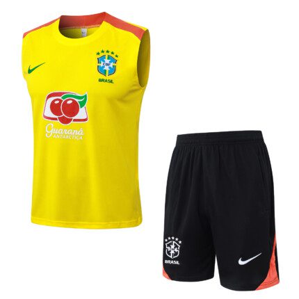 Kit Brasil 2025/26 Regata e Shorts de Treino - Amarela - Preta