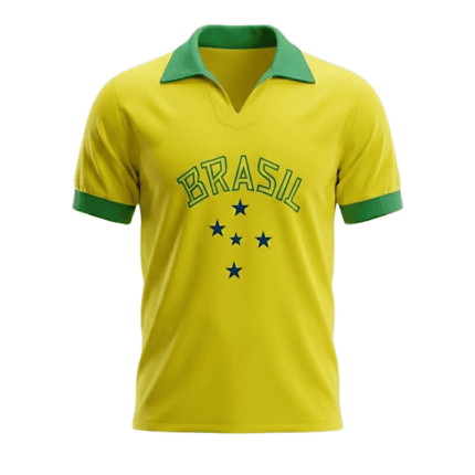 Camisa Brasil 1958- Retrô Masculina - Amarela - Verde