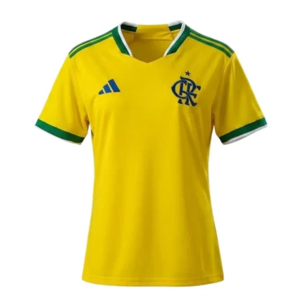 Camisa Flamengo 2026/27 Brasil - Torcedor Feminina - Amarela Verde