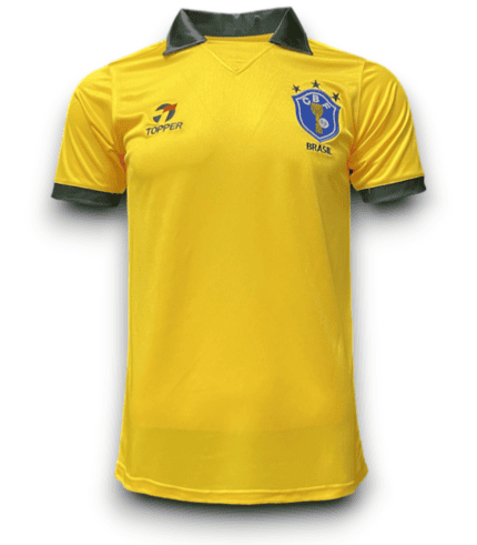 Camisa Brasil 1986/88 - Retrô Masculina - Amarela - Verde