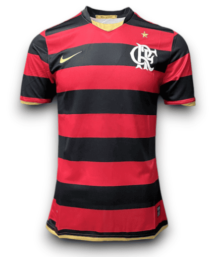 Camisa Flamengo 2008/09 Nike - Retrô Masculina - Vermelha Preta (Rubro-Negra)