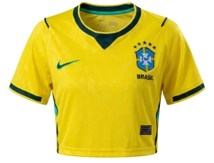 Camisa Cropped Brasil 2026/27 - Torcedor Feminina - Amarela