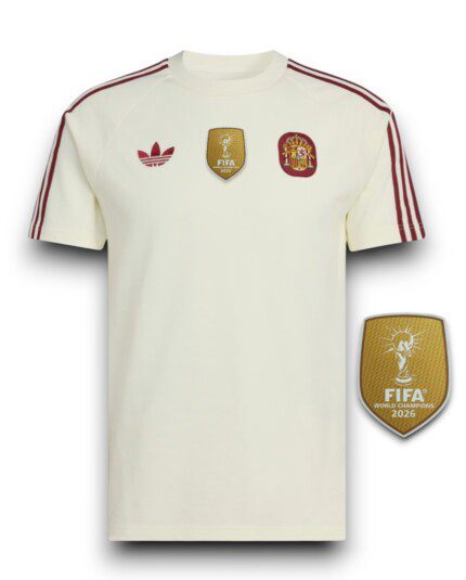 Camisa Espanha 2026/27 Adidas Originals - Patch Campeão Copa do Mundo - Torcedor Masculina - Branca