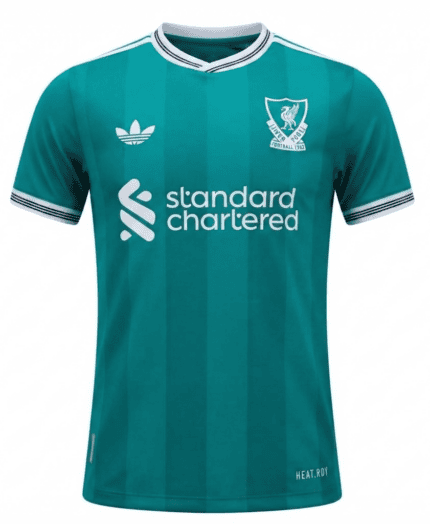 Camisa Liverpool 2025/26 III - Jogador Masculina - Verde - Branca