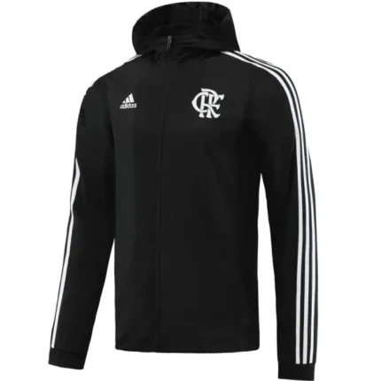 Jaqueta Corta Vento Capuz Flamengo 2023/24 - Preto