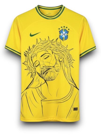 Camisa Brasil 2024/25 Conceitual Cristo - Torcedor Masculina - Amarela - Verde