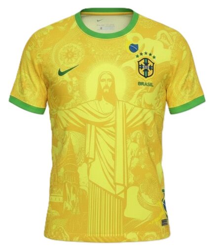 Camisa Brasil 2026/27 Cristo Redentor - Torcedor Masculina - Amarela - Verde