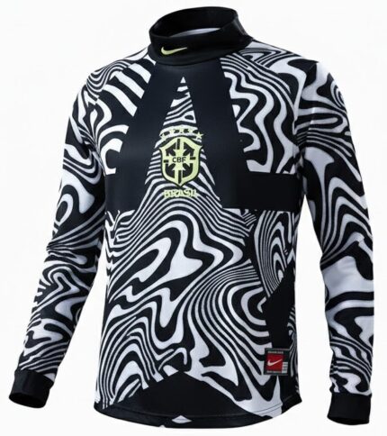 Camisa Brasil 2026/27 Manga Longa Goleiro - Torcedor Masculina - Preta - Branca