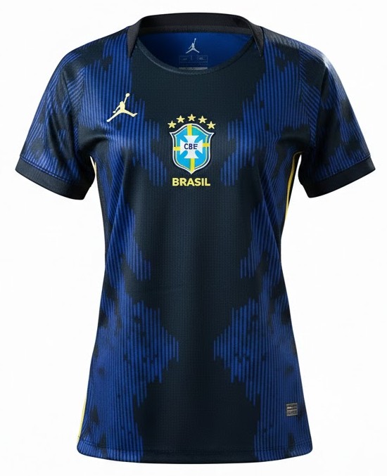 Camisa Brasil 2026/27 Jordan - Torcedor Feminina - Azul - Preta