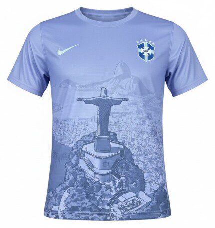 Camisa Brasil 2026/27 Cristo Redentor - Torcedor Masculina - Azul - Lilás