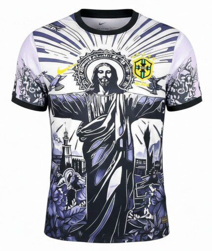 Camisa Brasil 2026/27 Cristo Redentor - Torcedor Masculina - Preta - Branca
