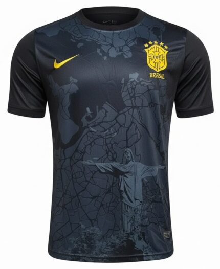 Camisa Brasil 2024/25 Cristo Redentor - Torcedor Masculina - Preta