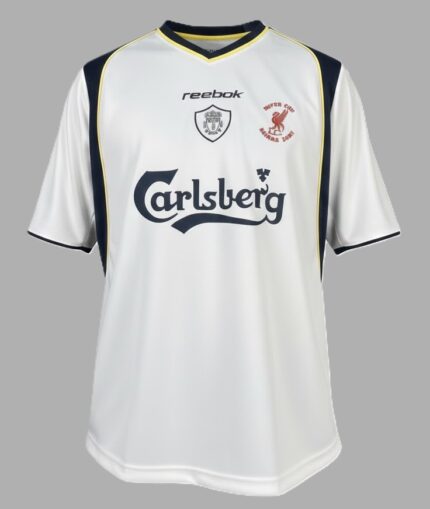 Camisa Liverpool 2001/02 - Retrô Masculina - Branca