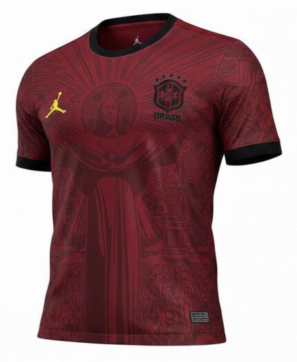 Camisa Brasil 2026/27 Cristo Redentor - Torcedor Masculina - Vermelha - Preta