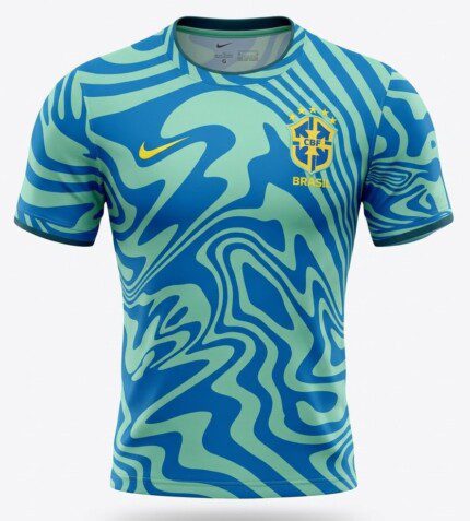 Camisa Brasil 2026/27 Pré-Jogo - Torcedor Masculina - Verde - Azul