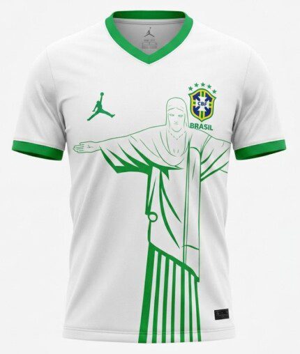 Camisa Brasil 2026/27 Cristo Redentor - Torcedor Masculina - Verde - Branca